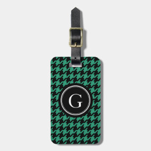 Houndstooth för trendig av snyggt med monogram bagagebricka