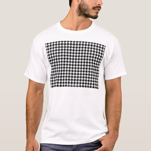Houndstooth förbigår och vit tee shirt (Framsida)