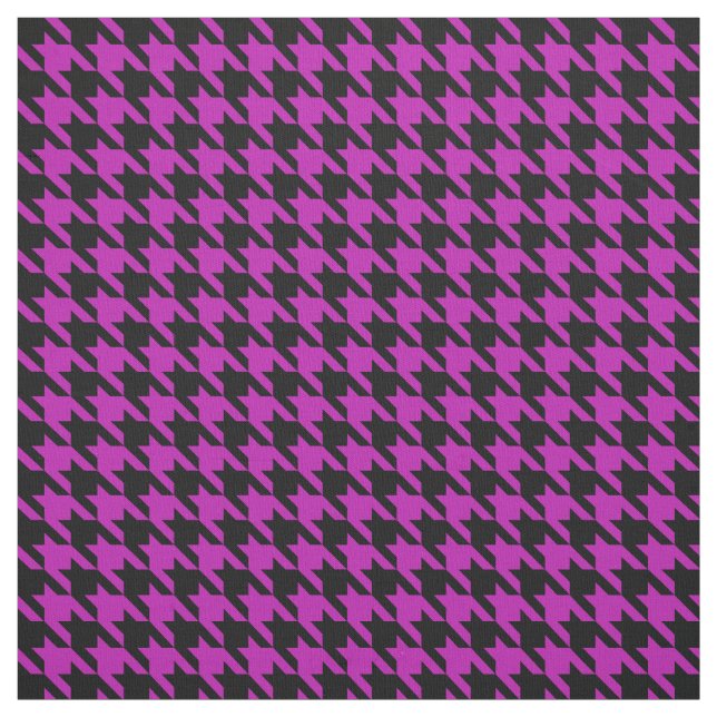 Houndstooth fuchsia and black tyg (Provkarta)