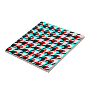 Houndstooth Glitch-platta Kakelplatta