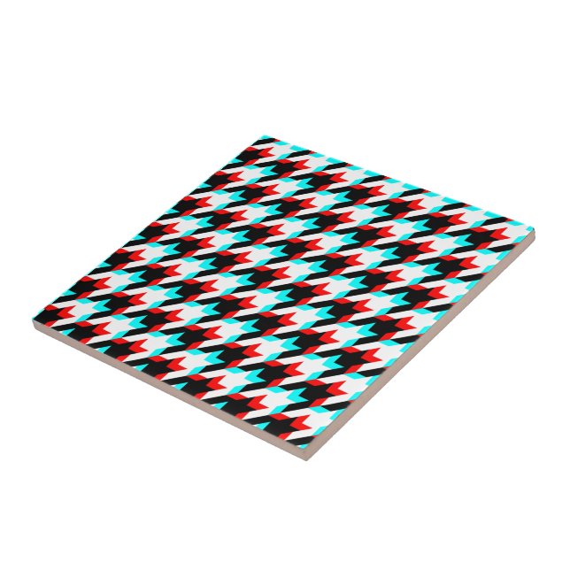 Houndstooth Glitch Tile Kakelplatta (Sidan)