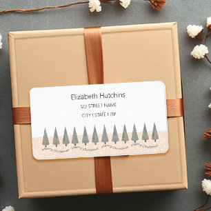 Houndstooth God jul Modern Adressetikett