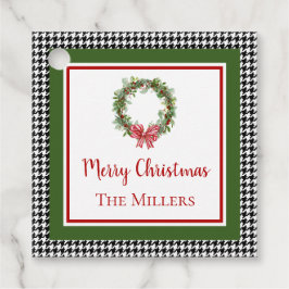 Houndstooth Gräns jul-favorittagg Gåvor Etiketter