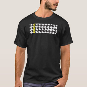 Houndstooth insvällt i varningen t shirt