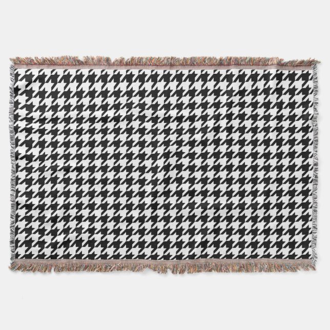 Houndstooth klassisk väv mönster mysfilt (Framsidan)