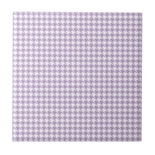 Houndstooth lila och vit kakelplatta