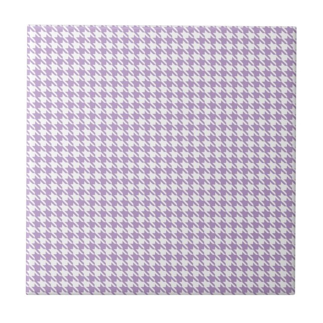 Houndstooth lila och vit kakelplatta (Framsidan)