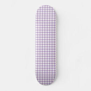 Houndstooth Lilac och White Skateboard Bräda 20 Cm