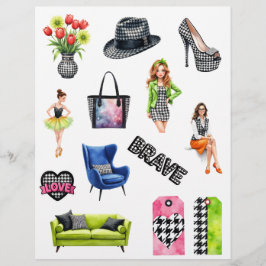 Houndstooth Mode Scrapbook Pappersutklipp