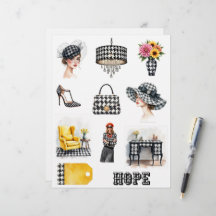 Houndstooth Mode Tematiserade Urklipps Papper För