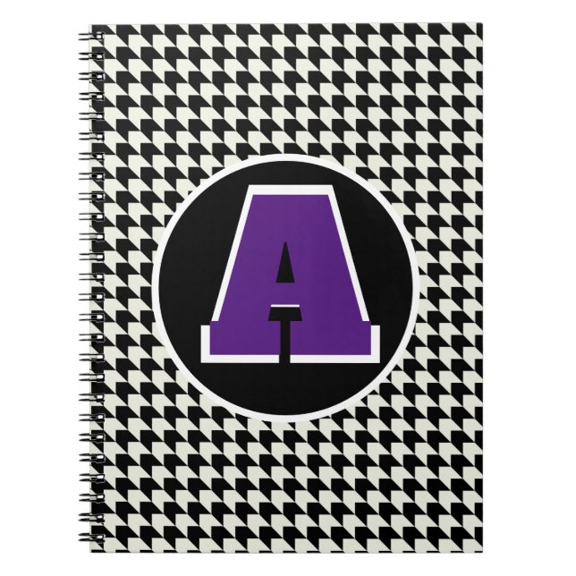 Houndstooth monogram anteckningsbok (Framsidan)