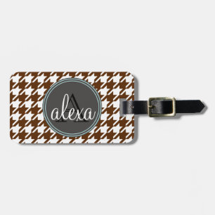 Houndstooth Monogram Luggage Tag Bagagebricka