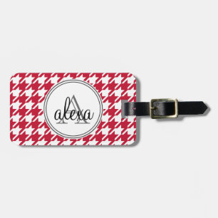 Houndstooth Monogram Luggage Tag Bagagebricka