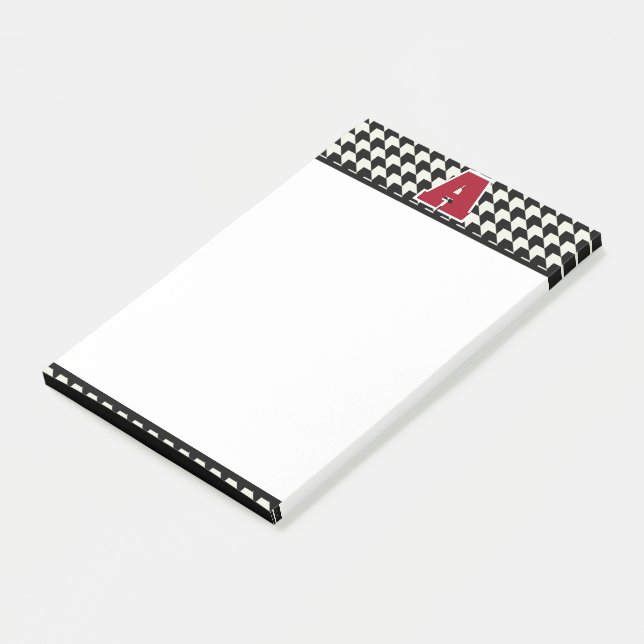 Houndstooth monogram post-it block (Vinklad)
