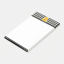 Houndstooth monogram post-it block