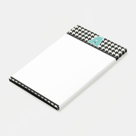 Houndstooth monogram post-it block