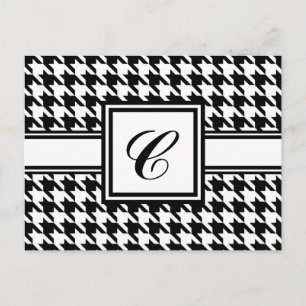 Houndstooth Monogram Postkort Vykort