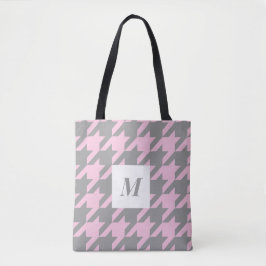  Houndstooth Monogrammed Tote Bag Tygkasse
