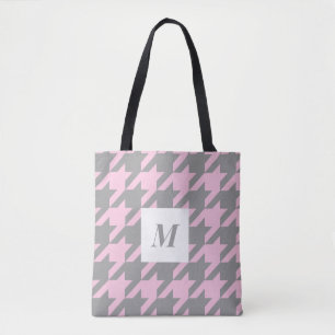  Houndstooth Monogrammed Tote Bag Tygkasse