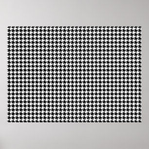 Houndstooth mönster - Black and white Poster
