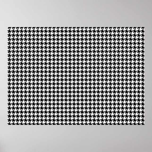 Houndstooth mönster - Black and white Poster (Framsidan)
