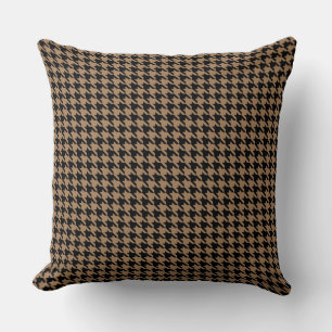 Houndstooth mönster black och guld kudde