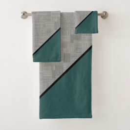 Houndstooth Mönster, Black Rand, Grönt