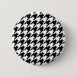 Houndstooth Mönster Black White Knapp