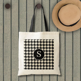 Houndstooth Mönster Black & White Tygkasse