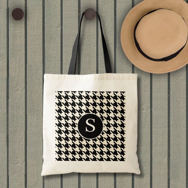 Houndstooth Mönster Black & White Tygkasse (Skapare uppladdad)