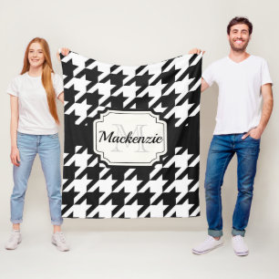 Houndstooth mönster fleecefilt
