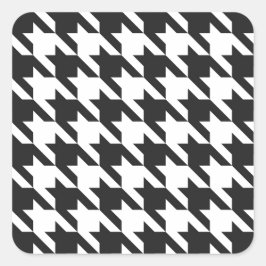 Houndstooth Mönster Fyrkantigt Klistermärke