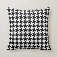 HOUNDSTOOTH-MÖNSTER KUDDER, svarten & vit