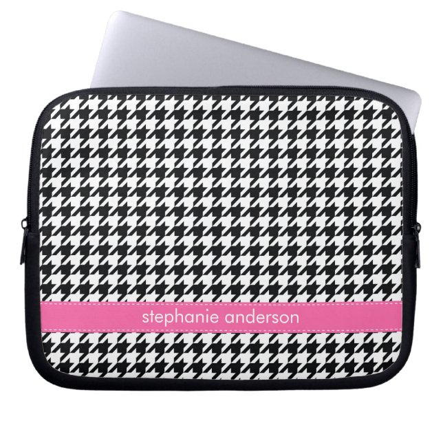 Houndstooth mönster laptop fodral (Framsidan)
