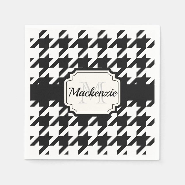 Houndstooth Mönster Pappersservett (Framsidan)