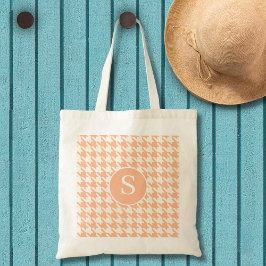 Houndstooth Mönster Peachy Coral Tygkasse