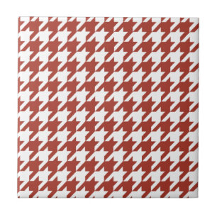 Houndstooth mönster röd och vit ruta kakelplatta
