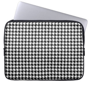 Houndstooth mönster svartvitt laptop fodral