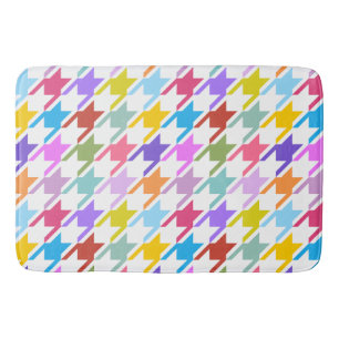 Houndstooth Multifärgad+White Mönster Badrumsmatta