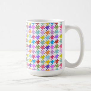 Houndstooth Multifärgad+White Mönster Kaffemugg