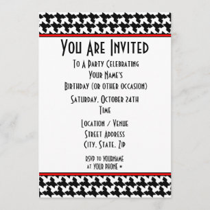 Houndstooth Party-inbjudan Inbjudningar