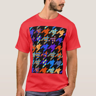 Houndstooth Patchwork stil Graphic T Shirt