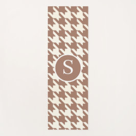 Houndstooth Pattern Mocha Mousse and White