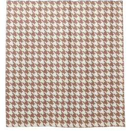 Houndstooth Pattern Mocha Mousse and White