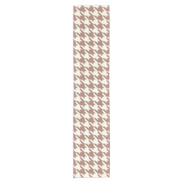 Houndstooth Pattern Mocha Mousse and White