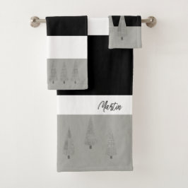 Houndstooth Patterned Julgran Monogrammed