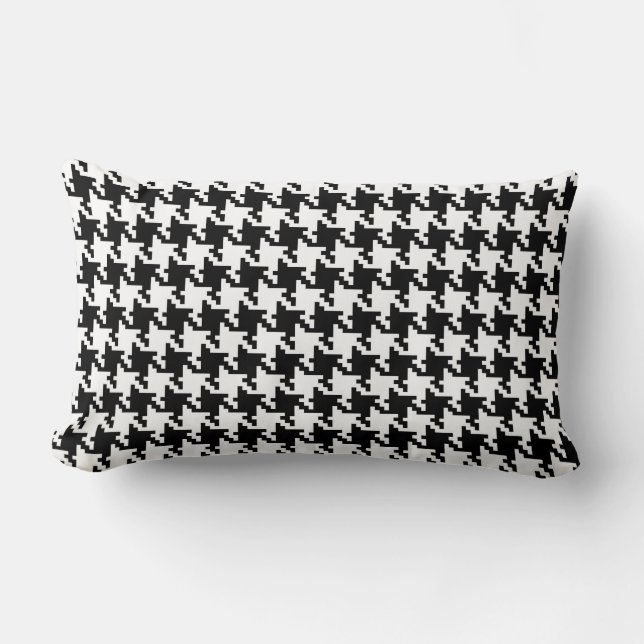Houndstooth Pied-de-Poule Mönstra Mod Lumbarkudde (Framsida)