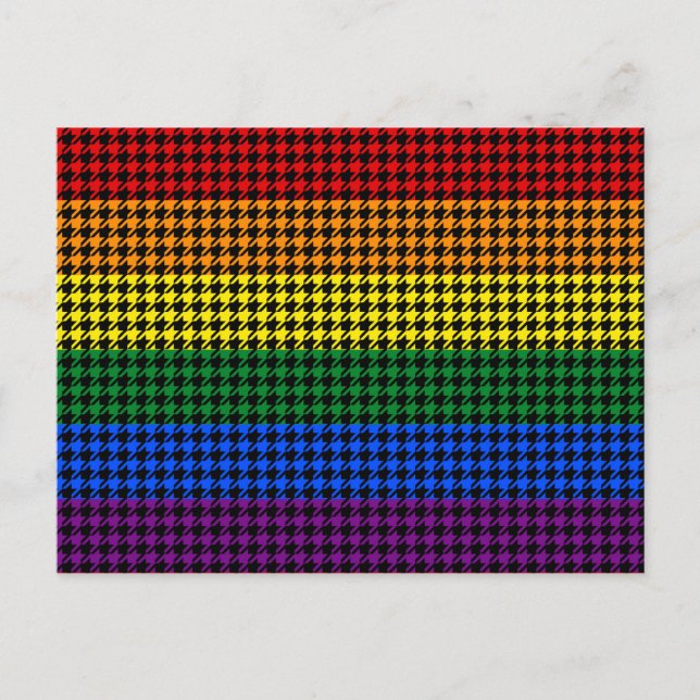 Houndstooth-Pride på en svart bakgrund Vykort (Framsida)