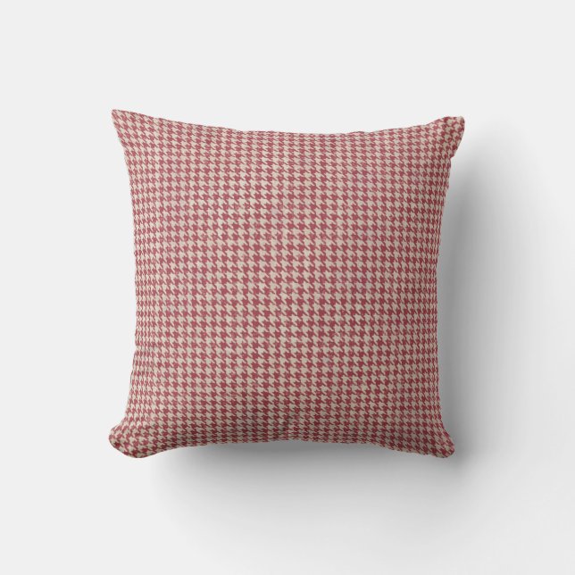 Houndstooth Red Mönster Kudde (Framsida)