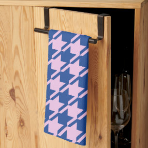 Houndstooth Rosa+Blue Big Mönster Kökshandduk